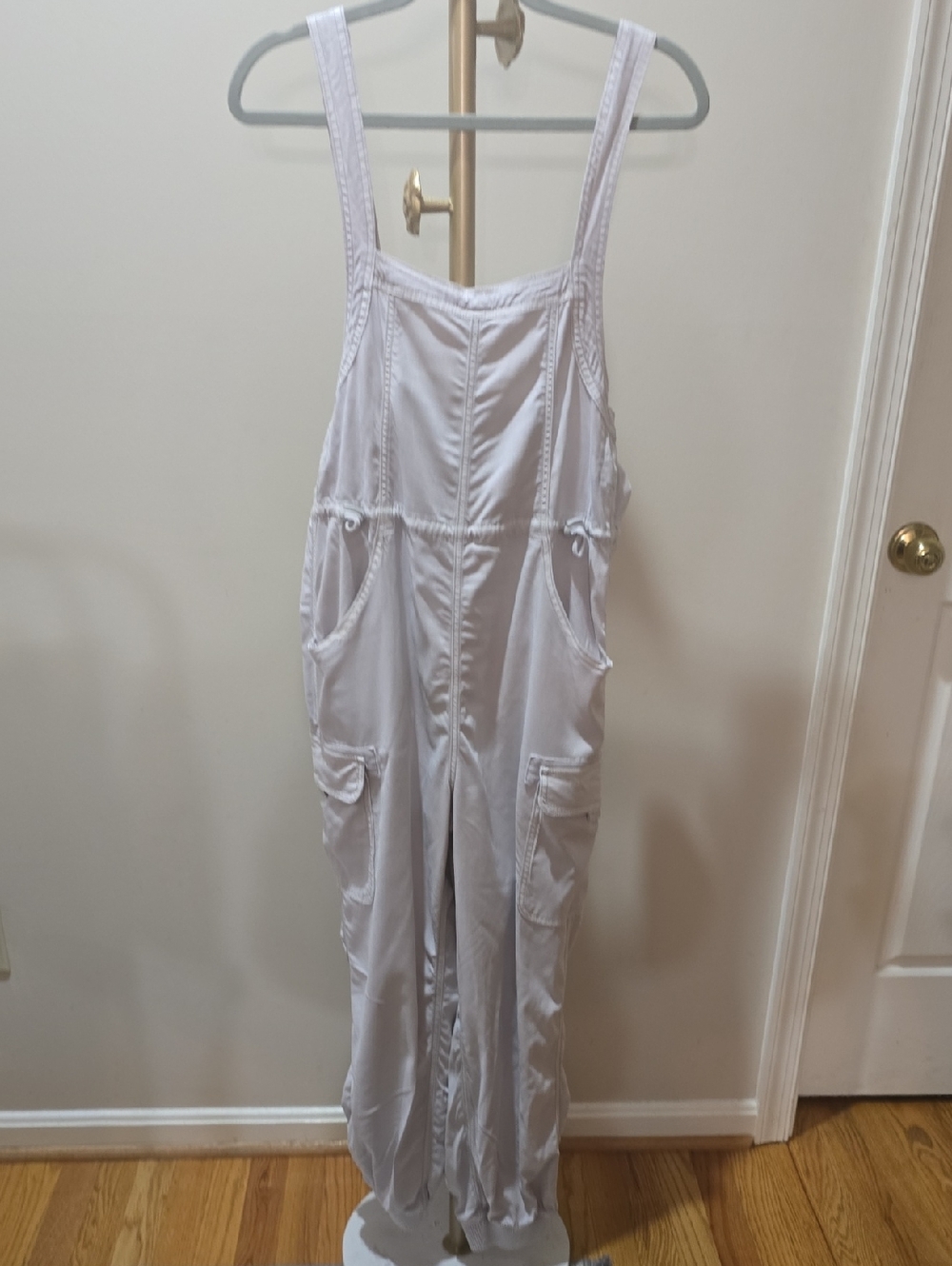 American Eagle Outfitters Light Gray Utility Jumpsuit, Small